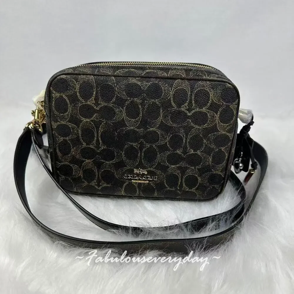 Coach Carey Crossbody Bag In Loved Signature Canvas With Charms Brown CEK68 NWT - Picture 1 of 10